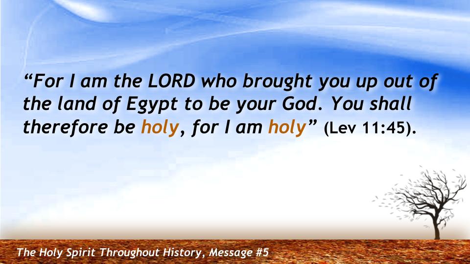 The Holy Spirit Throughout History #5 : “Be Holy as God is Holy--Leviticus"