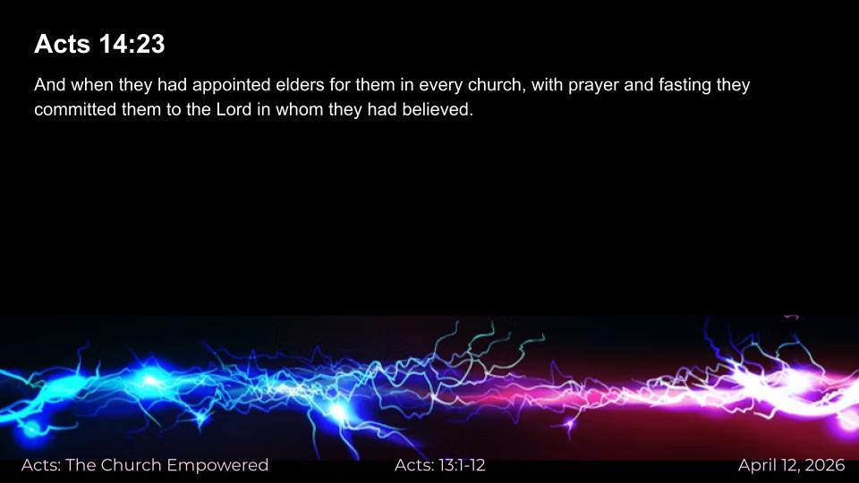 Acts #37: The Church  Empowered  "Prayer and Fasting " (Acts 13:1-12)